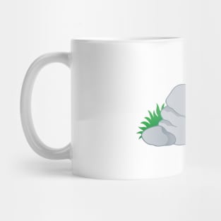 turtle behind stone Mug